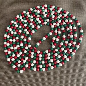 Festive Red, Green, and White Beaded Garland